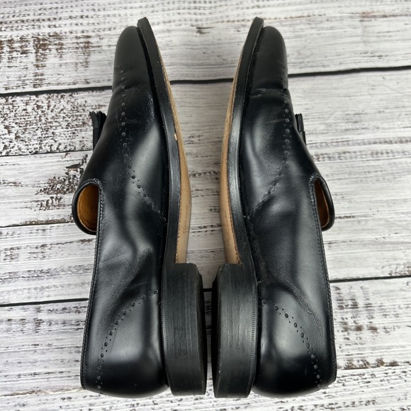 Allen Edmonds Astor 1107 Men\'s 10 D Black Leather Slip On Tassel Loafers Shoes main image 8